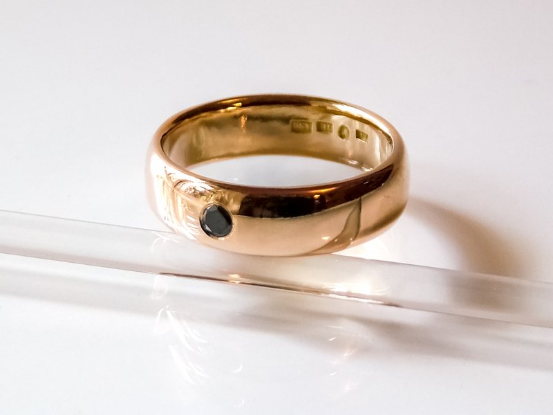 Jeweller's bench, ring in progress